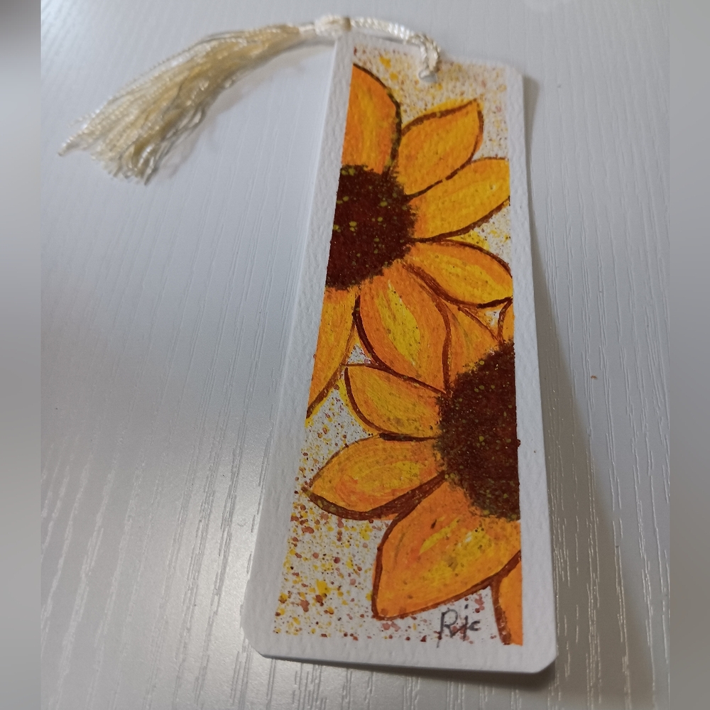 Hand-Painted Sunflower Bookmark